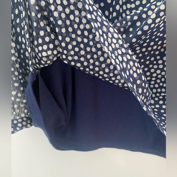 BODEN Aubrey Sheer Layered Polka Dot Blouse Women’s 12 V-Neck Chiffon Top Office - Picture 11 of 12